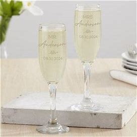 Natural Love Personalized Wedding Champagne Flute Set