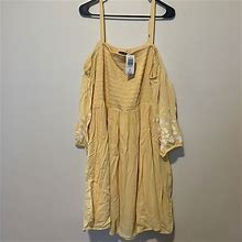 Torrid Dresses | Yellow Cold Shoulder Torrid Dress. 2X Never Worn. | Color: Yellow | Size: 2X