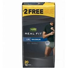 Depend Real Fit Underwear For Men Maximum Absorbency L/XL 20 Count