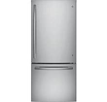 Ge General Electric Gde21eskss 30 Energy Star Qualified Bottom-Freezer Refrigerator With Cu. Ft. Capacity Factory-Installed Icemaker Sliding Snack Dra