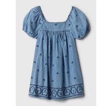 Toddler Embroidered Denim Dress By Gap Medium Indigo Size 5 YRS