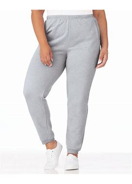 Blair Women's Better-Than-Basic Elastic-Waist Fleece Pants - Grey - LGE - Petite