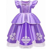 Girls Rapunzel Sophia Princess Costume Dress Halloween Cosplay Party Dress