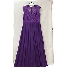 REPHYLLIS Dress Floral Lace Chiffon Wedding Maxi Formal Long Women's XL Purple