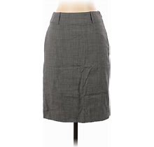 Ann Taylor Wool Skirt: Gray Tweed Bottoms - Women's Size 0 Petite