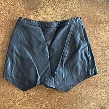 Abercrombie & Fitch Shorts | Abercrombie And Fitch Black Leather Skort | Color: Black | Size: 0
