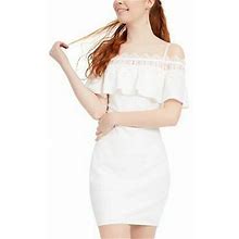 Bcx Juniors Square Neck Short Body Con Evening Dress White Size: 15
