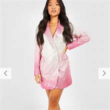 Boohoo Petite Sequin Dress - New Women | Color: Pink | Size: M