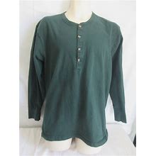 Vintage Banana Republic Safari & Travel Clothing Longsleeve Henley Shirt M Green