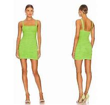 Superdown Marissa Ruched Mini Dress In Lime Green Size M