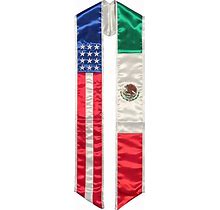 Mexican American Flag Graduation Sash Stole Chicano Heritage - Adult Unisex - Made In USA