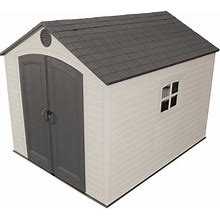 LIFETIME 6405 Outdoor Storage Shed With Window, Skylights, And Shelving, 8 By 10 Feet