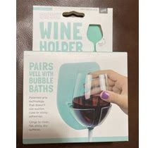Sipski Wine Holder Seafoam Green Bubble Bath Shower Grip Cling