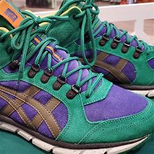 Asics Shoes | Asics Sneakers Beautiful Colors Suede | Color: Blue/Green | Size: 9