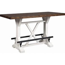 Ashley Valebeck White And Brown Counter Height Dining Table, Brown/White Industrial Tables From Coleman Furniture