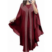 Szxzygs Summer Dresses For Women 2024 Wedding Guest Women's Long Sleeve Dress Vintage Pullover Abaya Prayer Clothes Easter