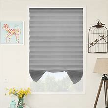 6 Pack 48 X 72 Inch Grey Temporary Shades Cordless Blinds Fabric Light Filtering Pleated Window Shades Easy To Cut And Install 48" Wx72 H, 6-Pack