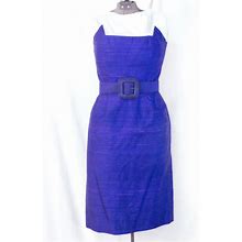 Victor Costa Dresses | Victor Costa Purple Dupioni Silk Sheath Dress | Color: Blue/Purple | Size: 10