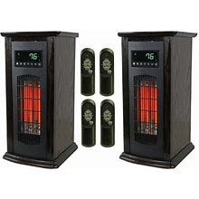 Byeucuk Lifepro 1500 Watts Infrared Quartz Indoor Home Tower Space Heater With Adjusting Temperatures And Controls, Black, 2 Pack