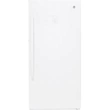 GE FUF14D 28 Inch Wide 14.1 Cu. Ft. Energy Star Rated Upright Freezer With Turbo Freeze White Refrigeration Appliances Freezers Upright Full Size