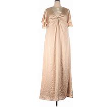 Show Me Your Mumu Casual Dress Open Neckline Short Sleeve: Tan Dresses - Women's Size 3X