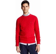 Tommy Hilfiger Men's Cable Knit Sweater, Primaryred, S