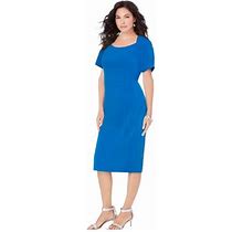 Roaman's Women's Plus Size Sheath Dress - 34 W, Vivid Blue