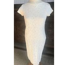 Ralph Lauren Ivory Off White Lace Front Sheath Cotton Dress Short