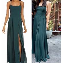 Lulu's Dresses | Dreamy Romance Forest Green Backless Maxi Dress | Color: Green | Size: M