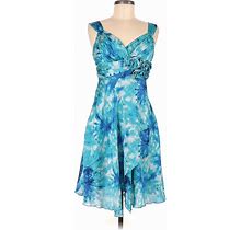 Love Tease Casual Dress V Neck Sleeveless: Blue Print Dresses - Women's Size 9