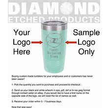 ENGRAVED Custom Personalized Name/Logo 20Oz Stainless Steel Tumbler Teal Gift!