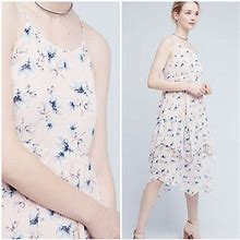 NWT Anthropologie Firenze Tiered Dress, By Moon River SMALL PETITE $158 Pink