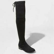 A Day Women's Sidney Black Microsuede Over The Knee Fashion Boots Size