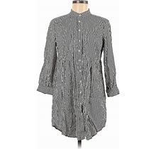 Gina Tricot Casual Dress - Shirtdress High Neck 3/4 Sleeves: Gray Print Dresses - Women's Size 38