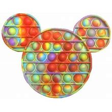 Jajsupplies Tie Dye Push Rainbow Pop It Mickey Waffle Fidget Bubble Popper Stress Reliever Autism Sensory Asmr Multicolor