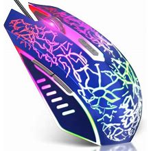 Versiontech. Wired Gaming Mouse, Ergonomic USB Optical Mouse Mice With Chroma RGB Backlit, 1200 To 3600 DPI For Laptop PC Computer Games & Work - Blu