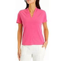The Limited Women's Petite V-Neck Extend Shoulder Knit Top, Pink, Ps