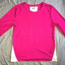 Champion Tops | Champion Pink Top Long Sleeve Active Work Out Shirt Womens Size Xs | Color: Pink/White | Size: Xs