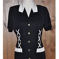 Vintage Danny & Nicole New York Black And White Button Down Dress Size 10P