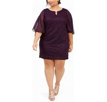 Connected Apparel Women's Sheath Dress Purple Size 22W