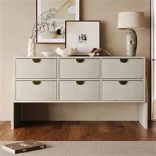 Bellemave 6 Drawers Dresser For Bedroom, White Wood Retro Style Tall Chset Of Drawers, Dressers Organizer For Bedroom, Living Room,Hallway(Antique Whi