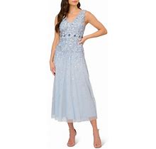 Adrianna Papell Sequin & Bead Detail Cocktail Dress In Elegant Sky At Nordstrom, Size 10