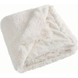 1Pc, Faux Fur Cream Throw Blanket Fuzzy, Fluffy, And Shaggy Cream Blankets, Soft And Thick Sherpa, Cozy Warm Decorative Gift, Throw,Must-Have,Temu