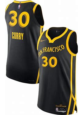 Men's Stephen Curry Nike Black Golden State Warriors Authentic Jersey - City Edition Size: 52