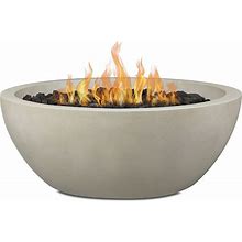 Outdoor Nerissa Concrete 42" Round Natural Gas Fire Pit Table, Fog | Pottery Barn