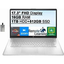 2021 HP 17.3" FHD IPS Laptop Computer, AMD Ryzen 5-5500U Processor(> I7-1065G7), 16Gb Ddr4 Ram, 1TB Hdd+512Gb Ssd, AMD Radeon Graphics, HD Audio, HD W
