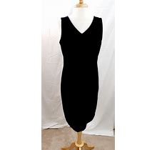 Talbots Womens Sz M Petite Black Ponte Knit Sleeveless Shift Dress