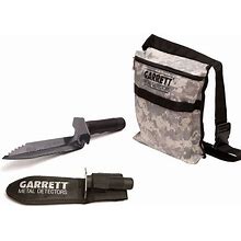 Garrett Edge Metal Detector Digger With Sheath And Camo Finds Pouch Combo