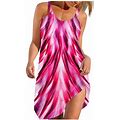 Black And Friday Womens Clothing Clearance Under $5 Asdoklhq Womens Plus Size Dresses Clearance,Beach Dresses For Women Hawaiian Tropical Print Sling