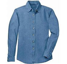 Ladies Long Sleeve Value Denim Shirts In Sizes Xs-4Xl
